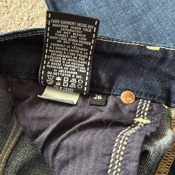 7 for All Mankind High Waist Skinny Jeans Sz 26 EUC Lightly Distressed Med Wash - Picture 14 of 14